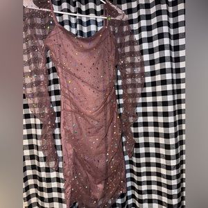Sparkly dusty pink dress